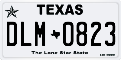 TX license plate DLM0823
