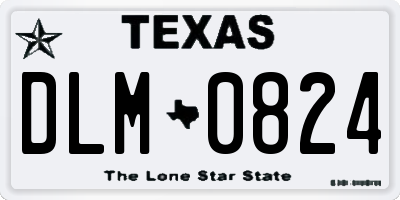 TX license plate DLM0824