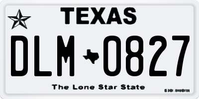 TX license plate DLM0827