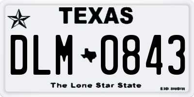 TX license plate DLM0843