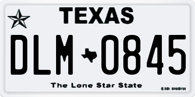 TX license plate DLM0845