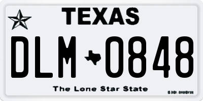 TX license plate DLM0848