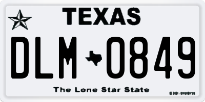 TX license plate DLM0849