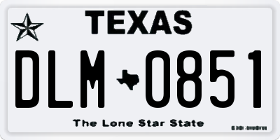 TX license plate DLM0851