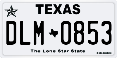 TX license plate DLM0853