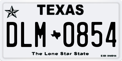 TX license plate DLM0854