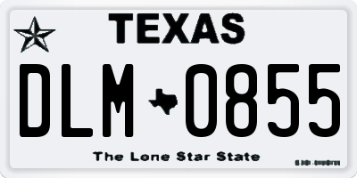 TX license plate DLM0855