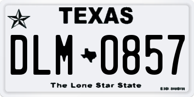 TX license plate DLM0857