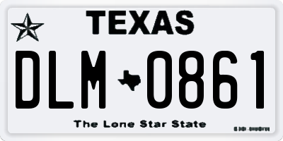 TX license plate DLM0861