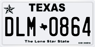 TX license plate DLM0864