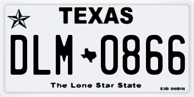 TX license plate DLM0866