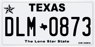 TX license plate DLM0873