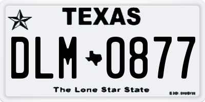 TX license plate DLM0877