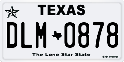 TX license plate DLM0878