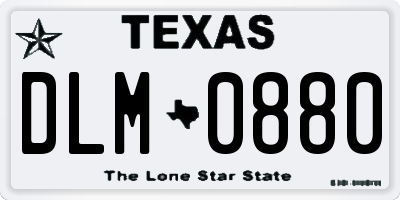 TX license plate DLM0880