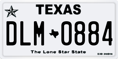 TX license plate DLM0884