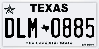 TX license plate DLM0885