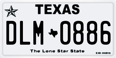 TX license plate DLM0886
