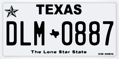 TX license plate DLM0887