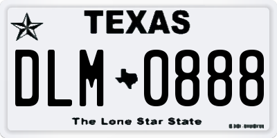 TX license plate DLM0888