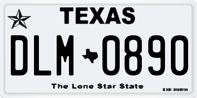 TX license plate DLM0890