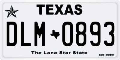 TX license plate DLM0893