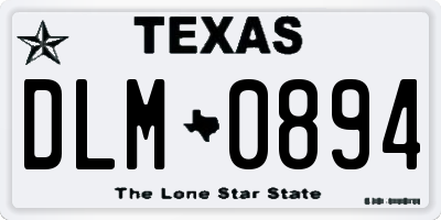 TX license plate DLM0894