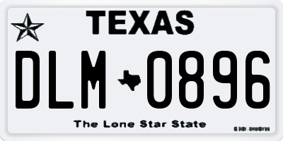 TX license plate DLM0896