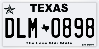 TX license plate DLM0898