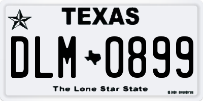 TX license plate DLM0899