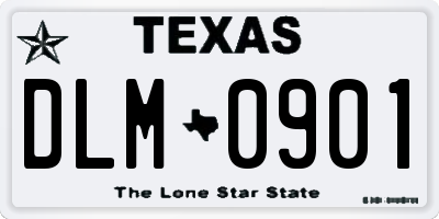TX license plate DLM0901