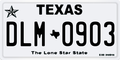 TX license plate DLM0903