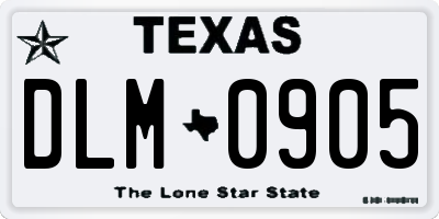 TX license plate DLM0905