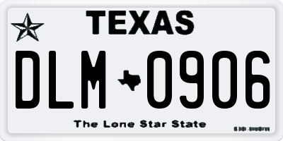 TX license plate DLM0906