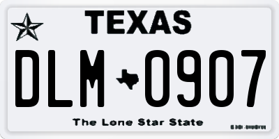 TX license plate DLM0907
