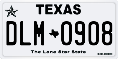 TX license plate DLM0908