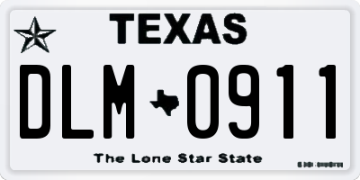 TX license plate DLM0911