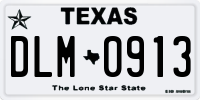 TX license plate DLM0913
