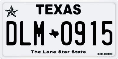 TX license plate DLM0915