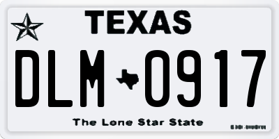TX license plate DLM0917