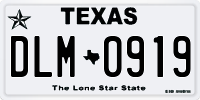 TX license plate DLM0919