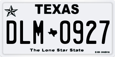 TX license plate DLM0927