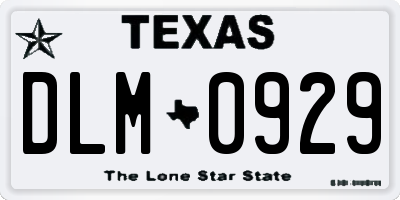 TX license plate DLM0929