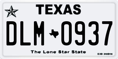 TX license plate DLM0937
