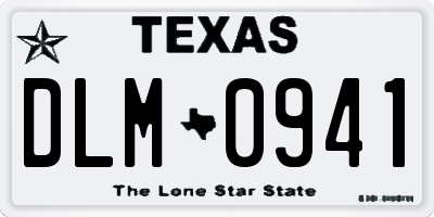 TX license plate DLM0941