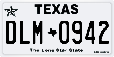 TX license plate DLM0942