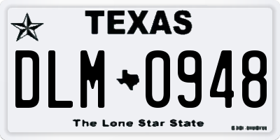 TX license plate DLM0948