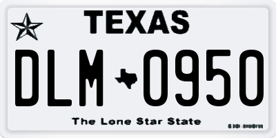 TX license plate DLM0950