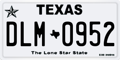 TX license plate DLM0952