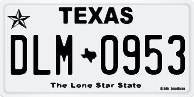TX license plate DLM0953
